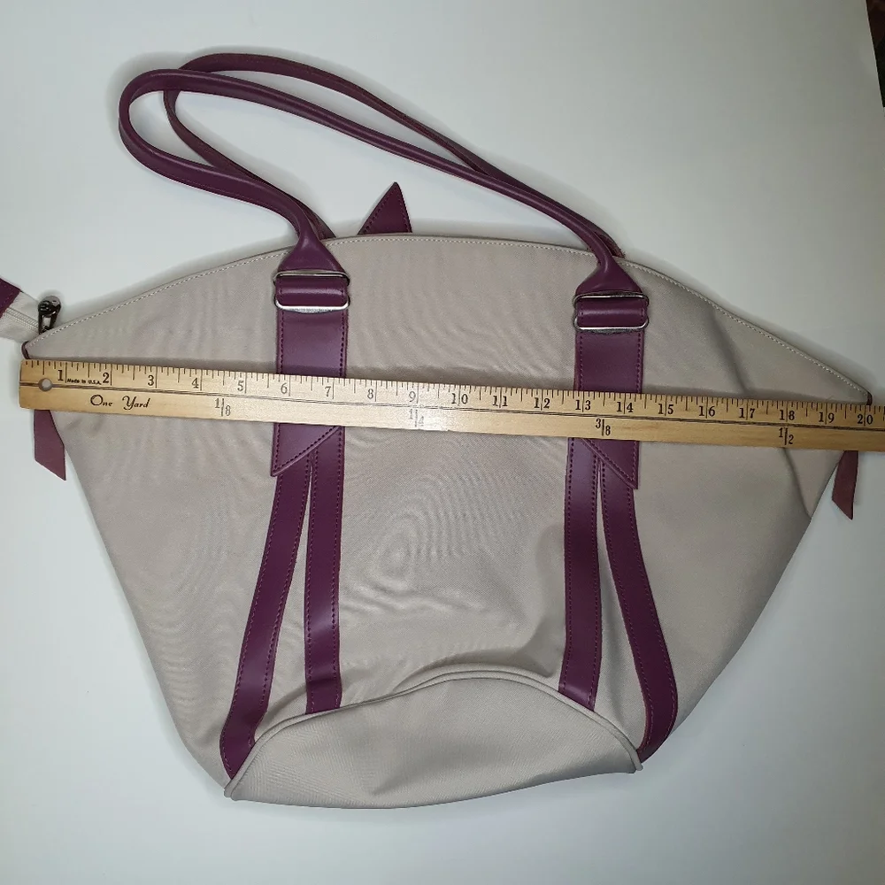 Jack Gomme Nylon Leather Strap Tote Bag New without Tag + FREE GIFT - Picture 5 of 11